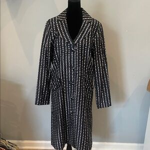 Black and White Dot design Coat lapis large